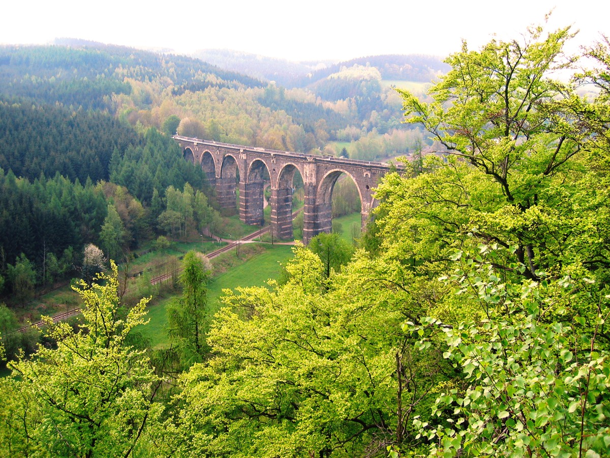 Hetzdorfer Viadukt von der Bastei aus gesehen (Foto: M. Burkert)